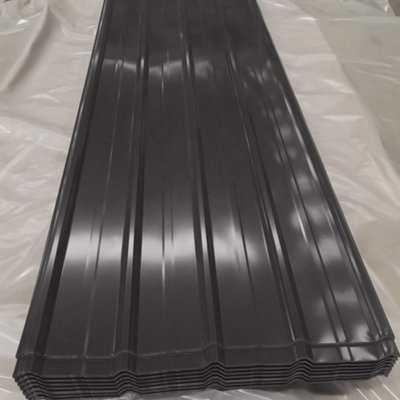 12 pcs Corrugated Roofing Sheet Black,Heavy Duty Metal Roof Panels,Building Roof Cladding, L 129 cm x W 45 cm x T 0.27 mm