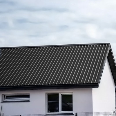 12 Pcs Corrugated Roofing Sheet Black,Heavy Duty Metal Roof Panels ...