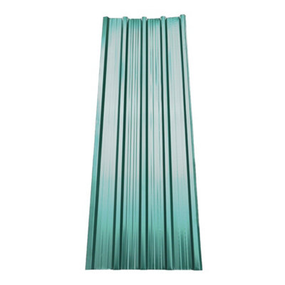 12 pcs Dark Green Metal Corrugated Roofing Sheets for Garden Shed L 115 cm x W 45 cm x T 0.27 mm - 4