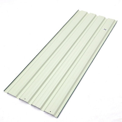 12 pcs Dark Green Steel Corrugated Roofing Sheet Roof Cover for Garden Shed L 129 cm x W 45 cm x T 0.27 mm - 5