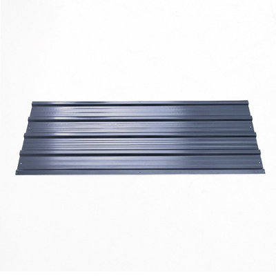 12 pcs Metal Corrugated Roofing Sheet Roof Cover for Garden Storage Shed Light Black L 129 cm x W 45 cm x T 0.27 mm - 4