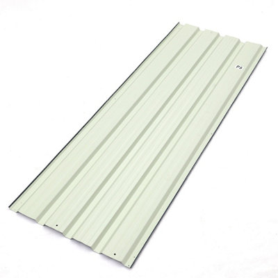12 pcs Metal Corrugated Roofing Sheet Roof Cover for Garden Storage Shed Light Black L 129 cm x W 45 cm x T 0.27 mm - 5
