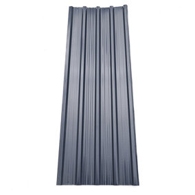 12 pcs Metal Corrugated Roofing Sheet Roof Sheet for Garden Storage Shed,Light Black,L 129 cm x W 45 cm x T 0.27 mm
