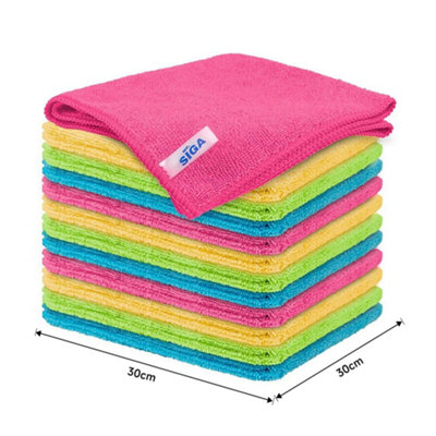 12 PCS Microfiber Cleaning Cloths Highly Absorbent Cleaning Supplies for Kitchen Car Care 30cm W x 30cm L - 6
