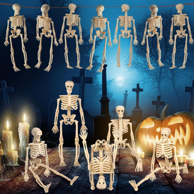 Abaodam Halloween Mini Schedels Skeletbotten Realistische Botdecoratie Nep Set Van 4 Voor Gotische Decoratie