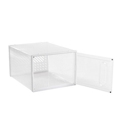 12 pcs Shoe Storage Plastic Stackable, Foldable Shoe Storage Organiser ...