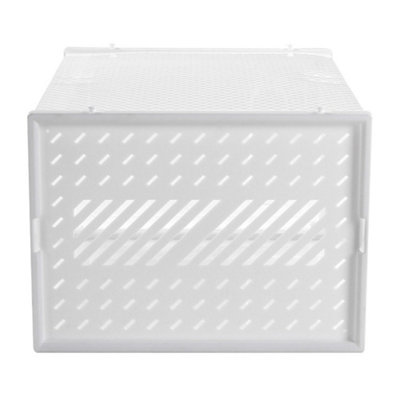 12 PCS White Rectangular Plastic Stackable Shoe Storage Box Shoe ...