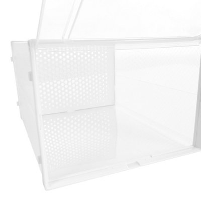 12 Pcs White Stackable Plastic Shoe Box Sneakers Storage Box Organiser ...