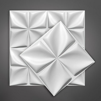 12 Pcs White Texture PVC Decorative 3D Wall Panel for Living Room ...