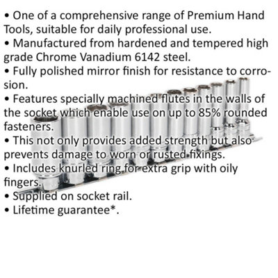 12-Piece Deep Socket Set with 3/8-Inch Drive - Metric Lock-On Design for Enhanced Grip