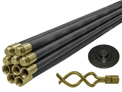 12 Piece Drain Rod Set 9m Plumbing Cleaning Unblock Drainage Worm Screw ...
