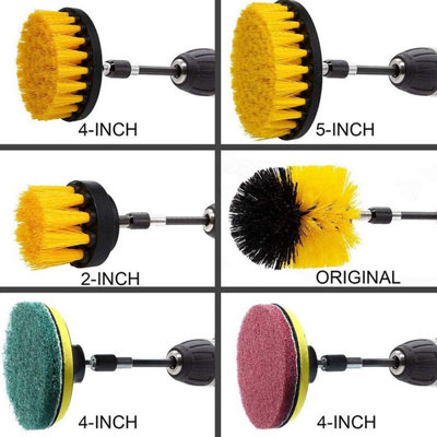 12 Piece Drill Cleaning Attachment Set - High-speed Rotation With High Quality Bristle Brush - Made From Durable Material