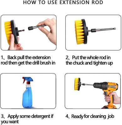 12 Piece Drill Cleaning Attachment Set - High-speed Rotation With High Quality Bristle Brush - Made From Durable Material - 7