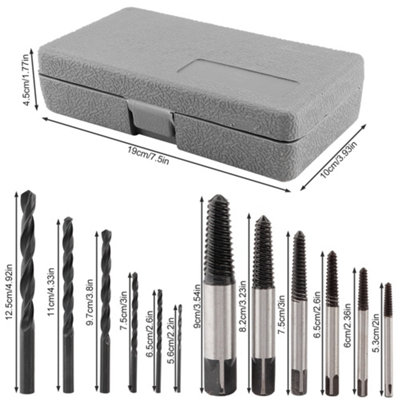12-Piece Easy Out Screw Extractor Set for Removing Broken Bolts and ...