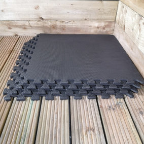 12 Piece EVA Foam Floor Protective Tiles Mats 60x60cm Each For Gyms, Garages, Camping, Hot Tub Flooring Mats Set Covers 4.32 sqm
