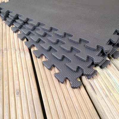 12 Piece EVA Foam Floor Protective Tiles Mats 60x60cm Each For Gyms, Garages, Camping, Hot Tub Flooring Mats Set Covers 4.32 sqm
