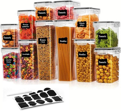 12 Piece Food Storage Container Set 196L BPA Free Airtight Jars with ...