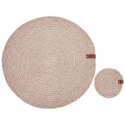 12 Piece Placemats and Coasters Set BUSHMINT Natural Jute
