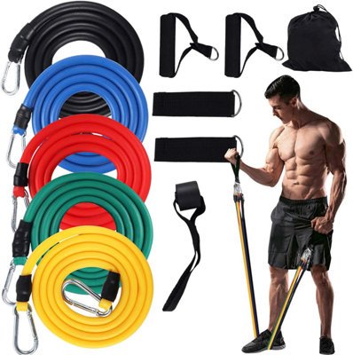 12 Piece Resistance Band Set , Pull Ropes for Home Gym, Yoga and Fitness