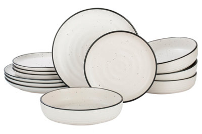 12 Piece Round Speckle Dinner Set