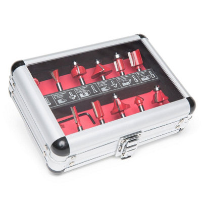 12 Piece Router Cutter Bit Set Wolf 1/4" Shank TCT Tungsten Carbide Tipped Woodworking Set - 3