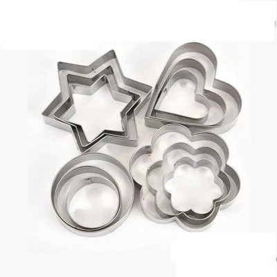 12 Piece Stainless Steel Cookie Cutter Set