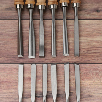 12 Pieces cs Wood Carving Hand Chisel Set Woodworking Professional ...