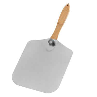 12" Pizza Oven Peel Paddle with Extra Long Wooden Handle for Wood Fired