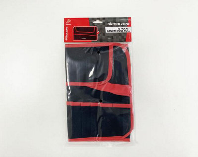 12 Pocket Canvas Tool Roll Storage Wallet Bag 44 x 28cm Heavy Duty