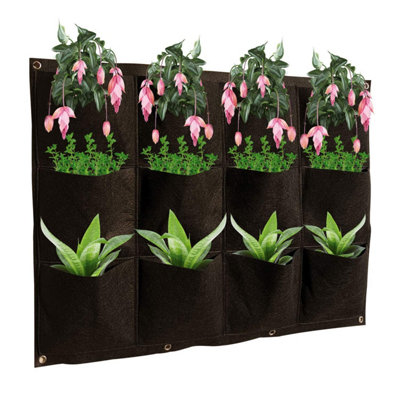 12 Pockets Grow Planter Bag - Wall Mounted - Perfect For Outdoor Indoor ...