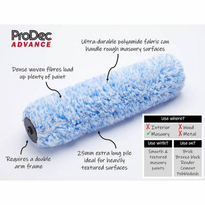 12" Prodec Galaxy Double Arm Extra Long Pile Ultra-Tough Polyamide Rough Surfaces Skuttle Kit