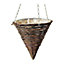 12" Rattan Cone Garden Hanging Basket - Natural Wicker Rattan Basket Hanging Plants Planter Pot with Detachable Hanging Chain