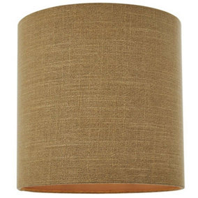 12" Round Drum Lamp Shade Brown Heavy Weave Fabric Modern Simple Light Cover