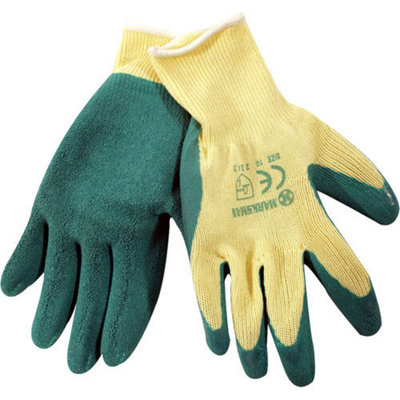 12 Rubber Coated Builders Garden Work Latex Gloves Extra Large