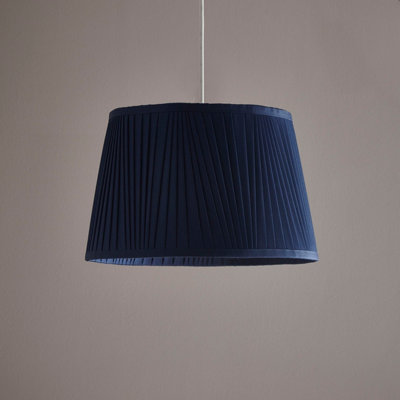 Navy pleated store lampshade