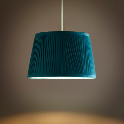 Teal on sale silk lampshade