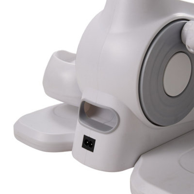 12-Speed Under-desk Electric Elliptical Machine Arms Legs Trainer, White