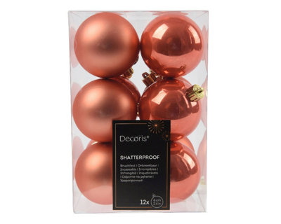 12 Spiced Pumpkin Orange Baubles Christmas Tree Decorations Tree Ornaments 6cm