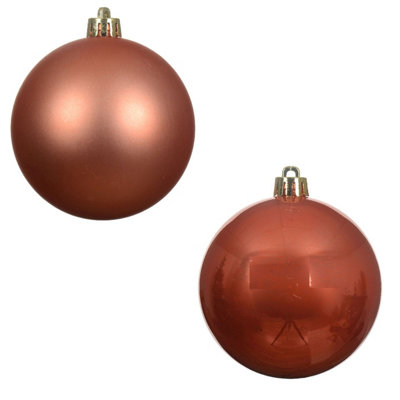 12 Spiced Pumpkin Orange Baubles Christmas Tree Decorations Tree Ornaments 6cm - 4