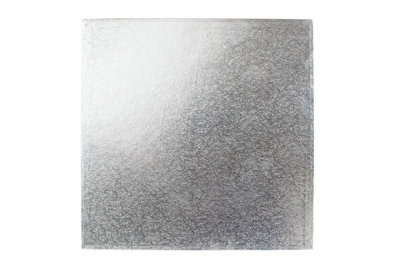 12" Square Cake Drums 12mm Strong Silver foil