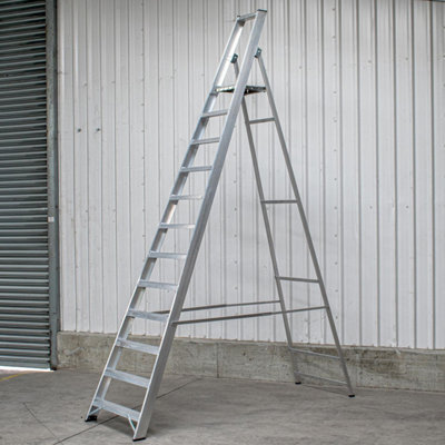 12 Step Industrial Platform Step Ladder DIY at B&Q