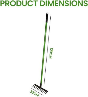 12 Teeth Carbon Steel Garden Rake  L 120cm x W 33cm - 4