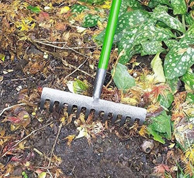 12 Teeth Soil Garden Rake - Green - 5