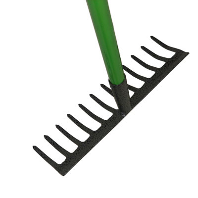 12 Teeth Soil Garden Rake Tubular Handle Carbon Steel 120cm Soil Leaf Raker - 3