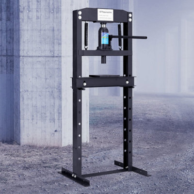 12 Ton Black H Frame Floor Standing Heavy Duty Steel Workshop Garage Hydraulic Press 132 cm