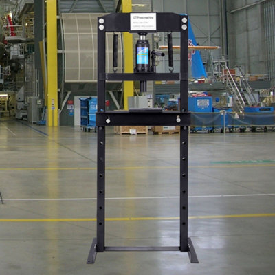 12 Ton Black H Frame Floor Standing Heavy Duty Steel Workshop Garage Hydraulic Press 132 cm