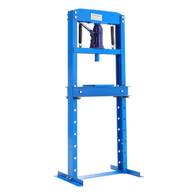 12 Ton Blue H Frame Floor Standing Metal Hydraulic Workshop Press with Press Plates 131 cm - 4