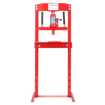 12 Ton Red H Frame Floor Standing Heavy Duty Steel Workshop Garage Hydraulic Press 132 cm