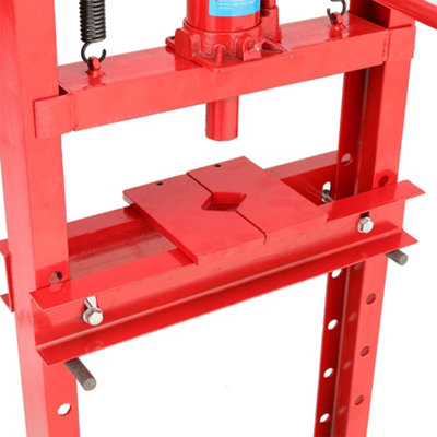 12 Ton Red H Frame Floor Standing Heavy Duty Steel Workshop Garage Hydraulic Press 132 cm - 4