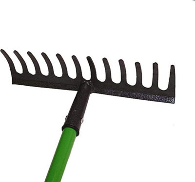 12 Tooth Teeth Replacement Rake Head Garden Lawn Leaf Leaves Metal Carbon Steel - 4